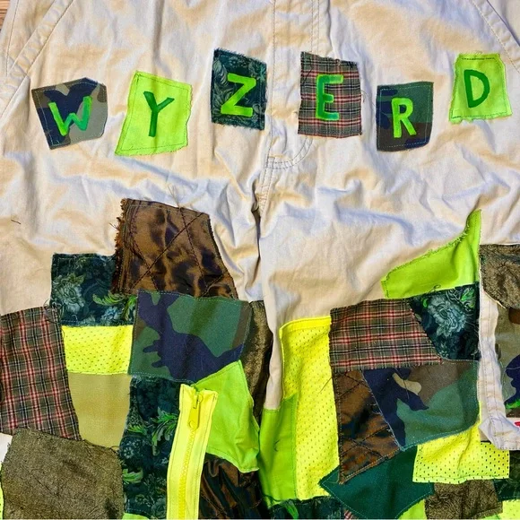 Neon Patchwork Cargo Pants - Picture 9 of 11